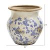 10.5" Tuscan Ceramic Blue Scroll Urn Vase