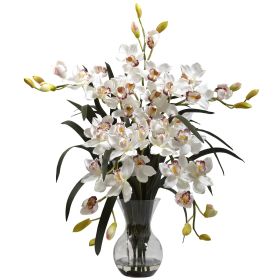 Large Cymbidium w/Vase Arrangement White
