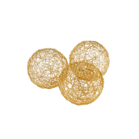Guita Gold Wire Spheres/4"D - Box of 3