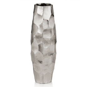 Facetado Barrel Silver Vase