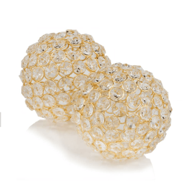 Facetas 4" Gold Cristal Spheres - Set of 2