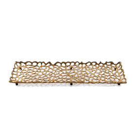 Coralino Long Rectangular Tray - Gold