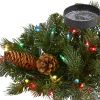 16" Flocked and Glitter Pine Candle w/35 MC Lights & Cones