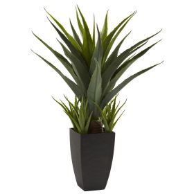30" Agave w/Black Planter