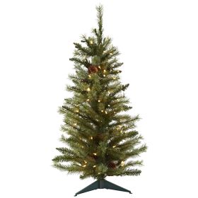 3' Christmas Tree w/Pine Cones 133 Tips & 100 Lights