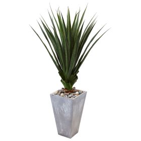 5' Spiked Agave in Cement Planter (Indoor/Outdoor)