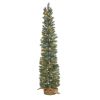 4' Green Pine Xmas Tree w/70 Clear Lights, 154 Tips & Burlap