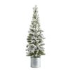 3' Flocked Artificial Pine Tree in Tin Planter