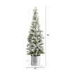 3' Flocked Artificial Pine Tree in Tin Planter