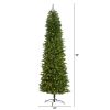 8' Slim Green Mountain Pine Christmas Tree w/400 Clear LEDs