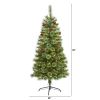5' White Mountain Pine Christmas Tree 200 LEDs & Pine Cones