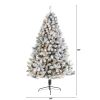 7' Flocked Fir Christmas Tree w/350 LED Lights and 750 Tips.