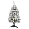 3' Flocked Rock Spruce Christmas Tree w/50 LED and 110 Tips