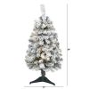 3' Flocked Rock Spruce Christmas Tree w/50 LED and 110 Tips