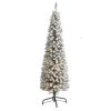 6' Flocked Pencil Christmas Tree w/300 Lights & 438 Tips