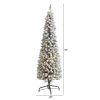 6' Flocked Pencil Christmas Tree w/300 Lights & 438 Tips