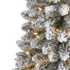 6' Flocked Pencil Christmas Tree w/300 Lights & 438 Tips