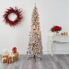 7' Flocked Pencil Christmas Tree w/400 Lights & 574 Tips