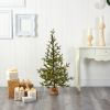 4' Fraser Fir Xmas Tree w/100 LEDs, 403 Tips, Burlap Base