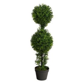 34" Boxwood Double Ball Topiary Artificial Tree