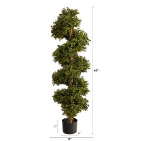 46" Boxwood Spiral Topiary Artificial Tree (Indoor/Outdoor)