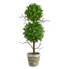 2' Eucalyptus Double Ball Topiary Artificial Tree