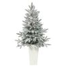 44" Flkd Manchester Spruce Xmas Tree w/50 Lights in Planter