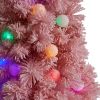 4' Flocked Pink Christmas Tree w/30 LED Light & 135 Branches