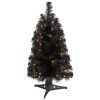 2' Black Artificial Christmas Tree with 35 LED Lights and 72