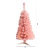 3' Pink Artificial Christmas Tree with 50 LED Lights and 118