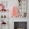 3' Pink Artificial Christmas Tree with 50 LED Lights and 118
