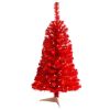 3' Red Artificial Christmas Tree with 50 LED Lights and 118