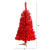 3' Red Artificial Christmas Tree with 50 LED Lights and 118