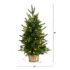 2' Christmas Tree w/35 Clear LED Lights in Decorative Basket