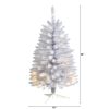 3' White Christmas Tree with 50 Lights and 161 Tips