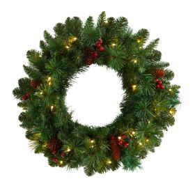 20" Christmas Wreath with 110 Tips and 35 Lights