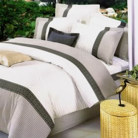 Blancho Bedding - [Elegance] 100% Cotton 4PC Duvet Cover Set (Queen Size)(Comforter not included) (Comforter not included)(Comforter not included)