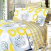 Blancho Bedding - [Yellow Whirl] 100% Cotton 4PC Duvet Cover Set (King Size)(Comforter not included)