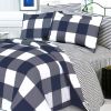 Blancho Bedding - [Navy & White] 100% Cotton 4PC Duvet Cover Set (Queen Size)(Comforter not included)