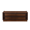 U-Can Modern Rectangle Coffee Table with 4 Drawers and 2 Display Shelves, 47.2" Wood Coffee Table with Fluted Style, Tempered Glass for Living Room