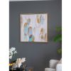 39.5" x 39.5" Modern Oil Painting, Square Framed Wall Art for Living Room Dining Room Office