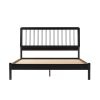 Mid-Century Modern Solid Wood Queen Spindle Bed â€“ Black