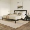 Mid-Century Modern Solid Wood King Spindle Bed â€“ Black