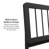 Mid-Century Modern Solid Wood King Spindle Bed â€“ Black