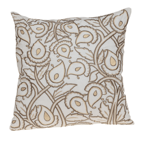 Parkland Collection Celeste Accent Pillow Cover With Poly Insert (Color: White, size: 22 x 22 x 6)