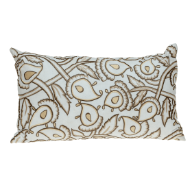 Parkland Collection Celeste Accent Pillow Cover With Poly Insert (Color: White, size: 14 x 24 x 6)
