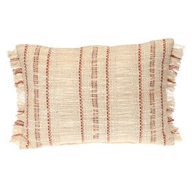 Parkland Collection Transitional Stripes Rectangle 14" x 20" Pillow (Color: Beige, size: 14" x 20")