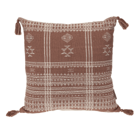 Parkland Collection Transitional Tribal Square 18" x 18" Pillow (Color: BROWN, size: 18" x 18")
