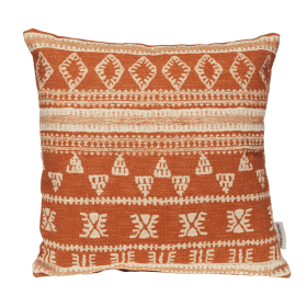 Parkland Collection Transitional Tribal Square 18" x 18" Pillow (Color: Orange, size: 18" x 18")
