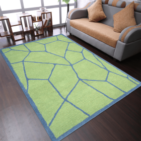 Rugsotic Carpets Hand Tufted Wool Area Rug Contemporary (Color: Green Blue, size: 3'x5')